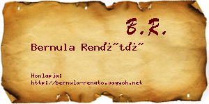 Bernula Renátó névjegykártya